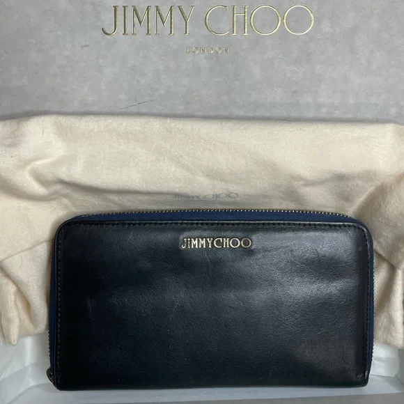 Jimmy Choo | Bags | Jimmy Choo Black Zip Around Wallet | Poshmark 
